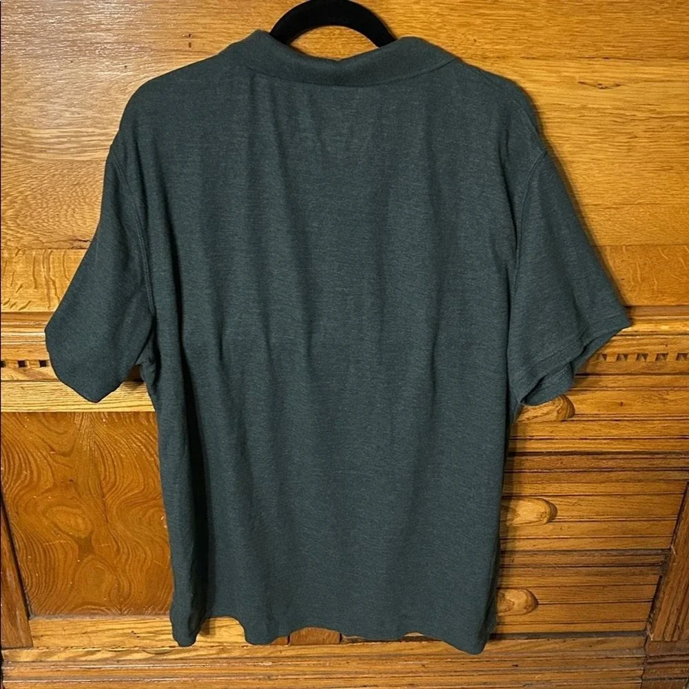 St Johns Bay Preppy‎ Polo Shirt Athleisure Charcoal Gray Heather Short Sleeve